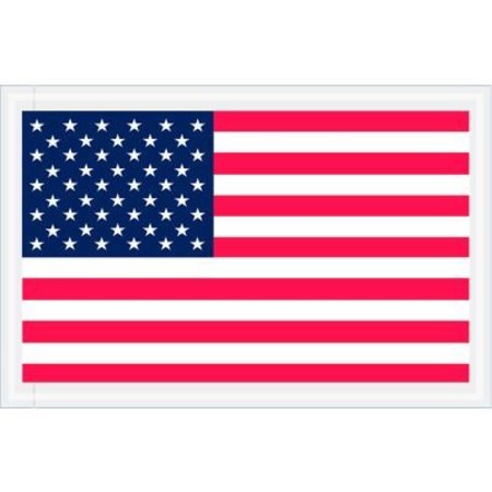 BOX PACKAGING Full Face USA Flag Envelopes, 8"L x 5-1/4"W, Red/White/Blue, 1000/Pack PL424